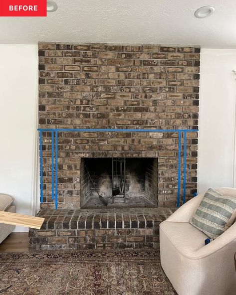 1970s Fireplace, 70s Fireplace, Redesign Ideas, Fireplace Redo, Gorgeous Fireplaces, Brown Brick, Fireplace Makeover, Diy Makeover, Brick Fireplace