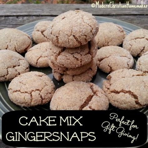 Cake Mix Gingersnaps Gingerbread Cake Mix Ideas, Cake Mix Ginger Snap Cookies, Cake Mix Ginger Cookies, Cake Mix Molasses Cookies, Gingerbread Cake Mix Cookies, Cake Mix Gingerbread Cookies, Gingersnaps Recipe, Cookies Thanksgiving, Gingersnap Cookies