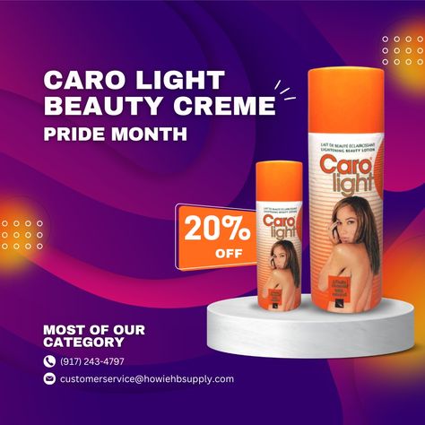 20% Off For Pride Month! Discover the radiance within with Caro Light Beauty Cream, your ultimate solution for a flawless complexion. Enriched with natural ingredients, it brightens, nourishes, and rejuvenates your skin. Experience the transformation and glow like never before! #SkinCare #BeautyRoutine #GlowUp #NaturalBeauty #FlawlessSkin #RadiantSkin #BeautyEssentials #SelfCare #SkinLove #BeautyHacks #CaroLightBeauty Caro Light, Beauty Cream, Flawless Skin, Pride Month, Radiant Skin, Beauty Essentials, Glow Up?, Beauty Routines, Natural Ingredients