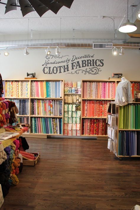 Quilt Shop Displays, Fabric Shop Display, Sewing Decorations, Sock Display, Fancy Store, Fabric Store Displays, Fabric Store Design, Cloth Shop, Clothing Store Interior