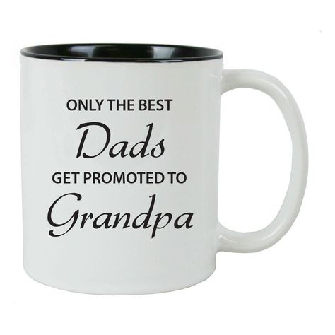 Only the Best Dads Get Promoted to Grandpa 11 oz White Ceramic Coffee Mug (Black) with FREE Gift Box - Great for Father's Day, Birthday, or Christmas Gift for Dad, Grandpa, Grandfather, Papa, Husband *** Want to know more, click on the image. Promoted To Grandpa, Promoted To Grandma, Ceramic Coffee Mug, Father's Day, Coffee Mug, Gift Box, Mug, Coffee