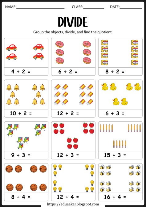 Division Worksheets 1st Grade, Division Worksheets For Grade 2, Division For Grade 2, Beginner Division Worksheets, Division For Class 2, Division Activity For Grade 2, Easy Division Worksheets, Maths Worksheets Grade 3 Division, Maths Division Worksheets Grade 2