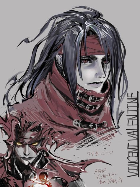 Vincent Valentine Fanart, Final Fantasy Funny, Elf Drawings, Vincent Valentine, Final Fantasy Collection, Final Fantasy Artwork, Sailor Moon Fan Art, Manga Drawing Tutorials, Anime Drawing Books