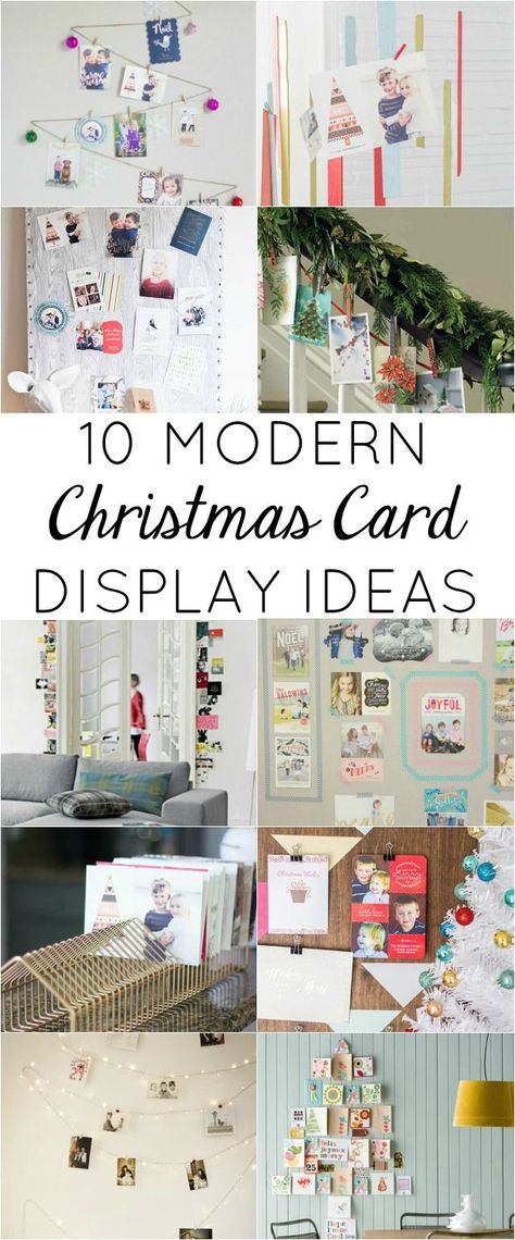 10 modern christmas card holder ideas Cute Ways To Display Christmas Cards, Christmas Card Holder Ideas, Ways To Display Christmas Cards, Christmas Card Display Ideas, Christmas Card Holder Display, Display Christmas Cards, Christmas Cards Design, Card Display Ideas, Holiday Card Display