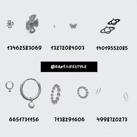 Berry Avenue Codes Earrings, Roblox Jewelry Code, Bloxburg Accessories Codes, Accessory Codes, Accessories Codes, Bloxburg Clothes, Cute Iphone Wallpaper Tumblr, Silver Bracelet Stack, House Decals