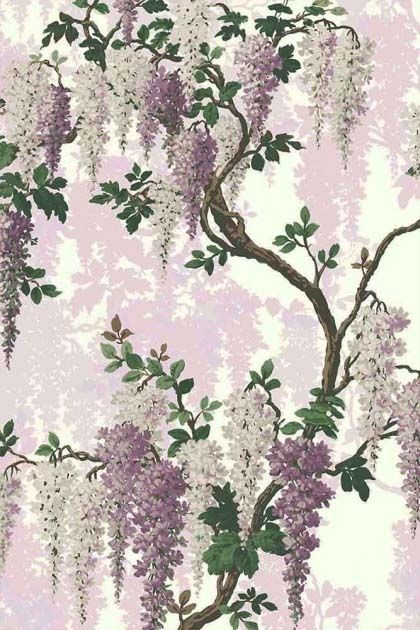 Pearl Lowe, Lilac Wallpaper, Tela Iphone, Purple Wisteria, Mint Wallpaper, Farmhouse Fabric, Rockett St George, Feature Wallpaper, Dark Green Background