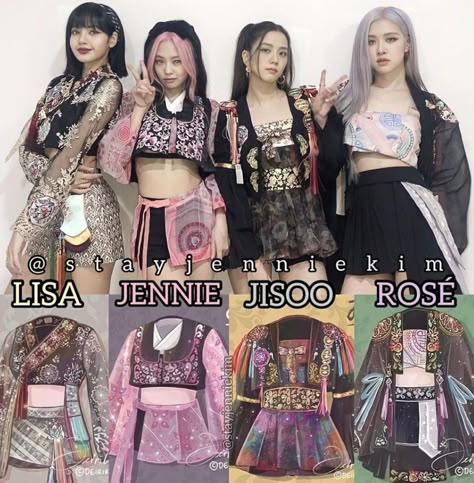 Black Pink Outfit, Pink Walpaper, Pink Costume, Fashion Gallery, Kpop Fashion Outfits, Pink Outfits, Prom Dresses Blue, Black Pink Kpop, Blackpink Fashion