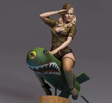 Firework Stands, Rocket Ride, Pin Up Girl Vintage, Toy Sculpture, Rocket Girl, Crystal Dragon, Army Girl, Fantasy Miniatures, Canberra