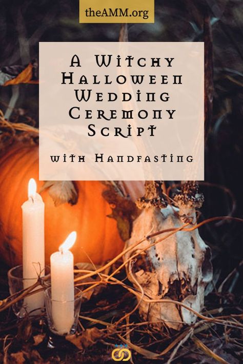 This witchy Halloween wedding script includes a love spell, simple ring exchange, handfasting, casting circle, and natural elements honoring the Pagan Samhain and autumn season. Customize with campy vamp vibes, vintage movie quotes, a Pagan wedding blessing, or traditional Wiccan wedding altar. Vintage Movie Quotes, Halloween Wedding Ceremony, Casting Circle, Pagan Samhain, Haunted Wedding, Wiccan Wedding, Ceremony Script, Gothic Wedding Theme, Witch Wedding