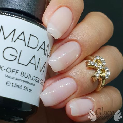 We love the natural aspect given by the builder gel! It also strengthens your nail! @glacewing thank you for showing the real beauty of the… Nail Art Box, Builder Gel Nails, Madam Glam, Gel Overlay, Nail Art Disney, Liquid Nails, Classy Acrylic Nails, Builder Gel, Gel Art