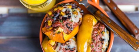 Southwestern Stuffed Peppers | Traeger Wood Fired Grills Meals With Vegetables, Green Mountain Grill Recipes, Stuffed Green Pepper, Vegetable Cocktails, Leftover Pulled Pork, Gluten Free Savory, Grilled Beef Recipes, Traeger Smoker, Traeger Grill Recipes