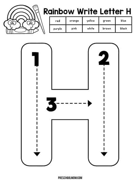 Uppercase Letter Tracing Worksheets - Preschool Mom Letter H Tracing Worksheet, Letter H Tracing, Handwriting Abc, Uppercase Letter Tracing, Letter Q Worksheets, Alphabets Letter, Practicing Handwriting, Early Preschool, Letter Tracing Printables