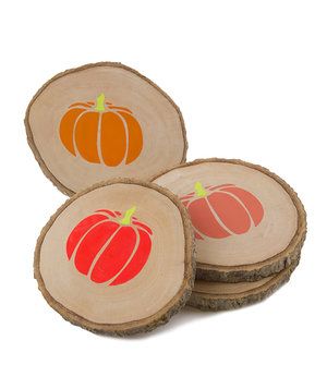 Protect your surfaces with these wood slice coasters. After Turkey Day, pack them away and bring them back out for fall parties next year. Diy Thanksgiving Table Decorations, Thanksgiving Coasters, Wood Slice Coasters, Thanksgiving Decorations Diy Table, Turkey Place Cards, Thanksgiving Table Decor Ideas, Fall Parties, Thanksgiving Table Runner, Thanksgiving Table Decor