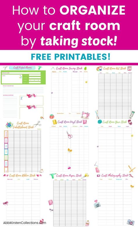 Craft Room Printables, 3 Day Challenge, Free Printable Planner, Room Organisation, Craft Storage Organization, Scrapbook Organization, Organize Craft Supplies, Dream Craft Room, Craft Room Design