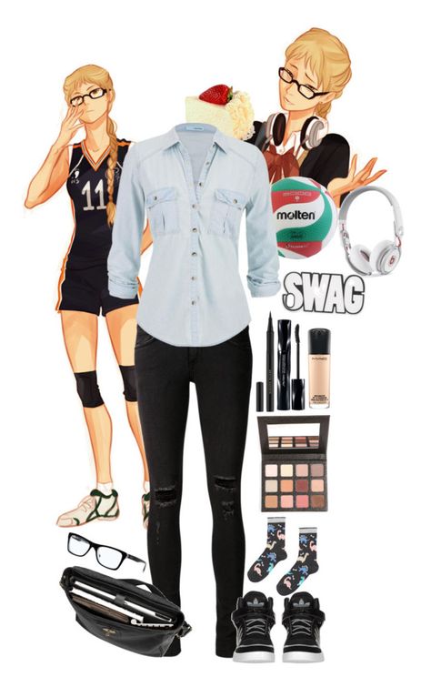 "Fem!Tsukishima | Haikyuu!!" by pecio ❤ liked on Polyvore featuring Beats by Dr. Dre, Originalis Factory, rag & bone/JEAN, maurices, Sigma Beauty, Mulberry, Ray-Ban, Kevyn Aucoin, MAC Cosmetics and adidas Fem Tsukishima, Anime Outfits Inspired, Tsukishima Haikyuu, Haikyuu Genderbend, Haikyuu Cosplay, Sarcastic Clothing, Disney Inspired Fashion, Character Inspired Outfits, Fandom Fashion