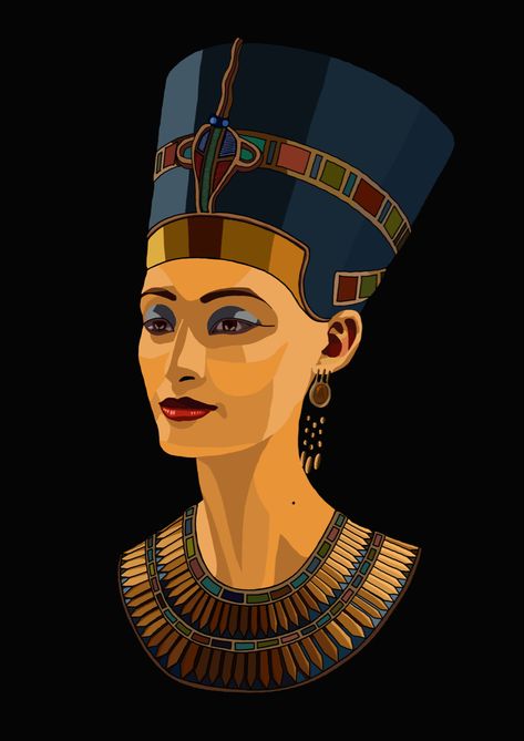 The Queen of Egypt Female Pharaoh Art, Queen Nefertiti Art, Pharaoh Art, Nefertiti Art, Female Pharaoh, Queen Of Egypt, Egypt Design, Egypt Project, Queen Nefertiti