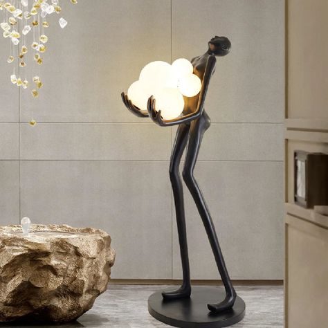 Feature Floor Lamp, Tall Standing Lamp, Novelty Floor Lamp, Human Sculpture, Fiberglass Resin, Lampe Decoration, Table Cafe, Decoration Piece, Studio Ideas