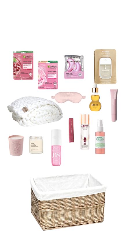 Pink Themed 💗🎀 Pink Basket, Mario Badescu, Gift Basket, Gift Baskets, Mario, Pink, Gifts