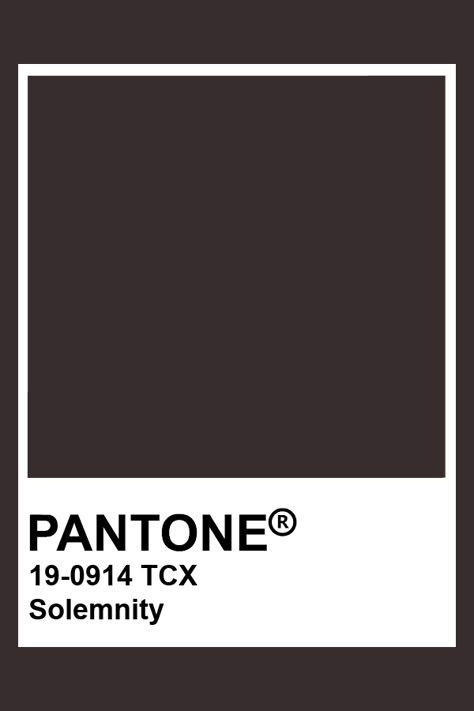 Pantone Solemnity #pantone #color Pantone Brown Shades, Dark Brown Pantone, Coffee Pantone, Pantone Brown, Black Pantone, Pantone Black, Brown Pantone, Pantone Tcx, Pantone Color Chart