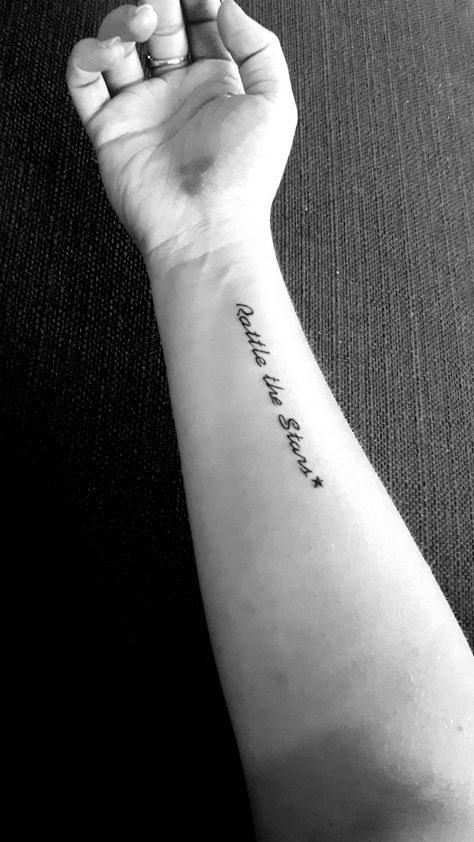 Rattle the Stars tattoo :* You Could Rattle The Stars Tattoo, Acotar Stars Tattoo, Lets Go Rattle The Stars Tattoo, Acotar To The Stars Who Listen Tattoo, Rattle The Stars Tattoo, To The Stars Who Listen Tattoo, Rattle The Stars Tattoo Tog, Jewish Star Tattoo, Rattle The Stars Quote