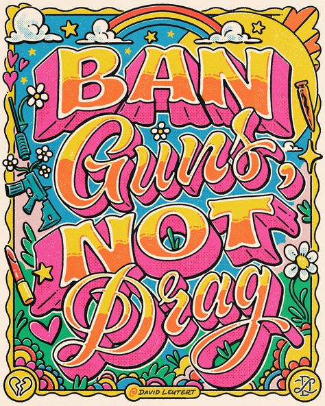 NEW WORK 2023 :: Behance Hippie Drawing Ideas, Neon Sign Illustration, Riso Graph, Hippie Drawing, Cute Lettering, Poster Design Tutorials, Handwritten Type, How To Make Letters, Graphic Shirt Design