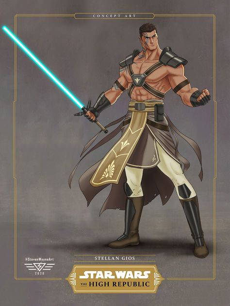 ArtStation - Star Wars: The High Republic - Stellan Gios (Redesign), Steven Wayne Art Stellan Gios, Star Wars The High Republic, Star Wars Characters Poster, The High Republic, Starwars Jedi, Medieval Theme, High Republic, Jedi Art, Star Wars Planets