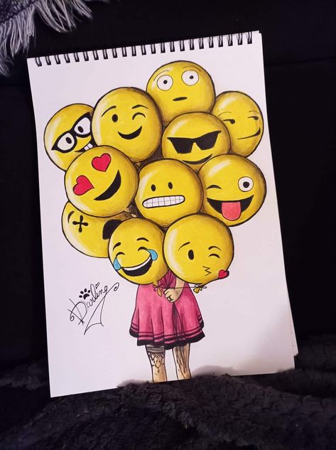 Me Emoji, Emoji Artwork, How To Draw Balloons, Emoji Balloon, Emoji Day, World Emoji Day, Emoji Drawings, Painting Flowers Tutorial, Drawing Lessons For Kids