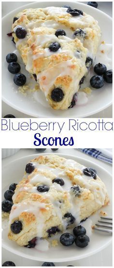 Ricotta Scones, Sweet Ricotta, Blueberry Ricotta, Dessert Aux Fruits, Blueberry Recipes, Köstliche Desserts, Scone Recipe, Breakfast Breads, Ricotta Cheese