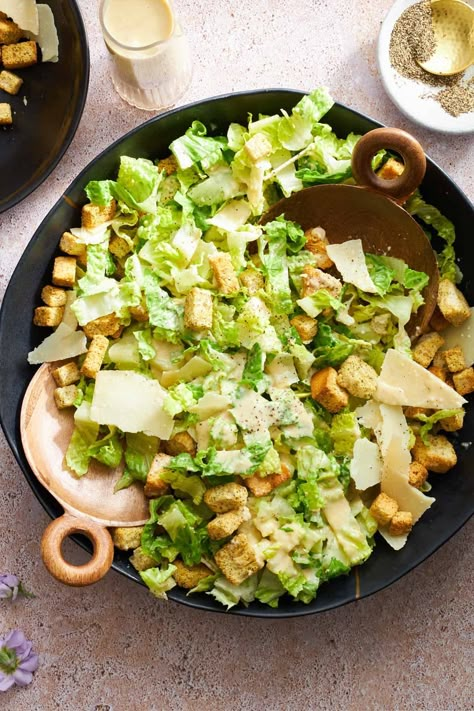 The Best Caesar Salad Recipe Brussel Sprout Caesar Salad, Shaved Brussel Sprouts, Make Ahead Salads, Pasta Side Dishes, Caesar Salad Recipe, Shredded Brussel Sprouts, Pasta Sides, Crunchy Salad, Salad Pasta