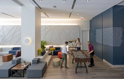 Kimball’s Chicago Showroom Fun Room - Home Decorating Trends - Homedit Design Studio Workspace, System Furniture, Simple Sofa, Modular Lounges, Foosball, Healthcare Design, Cool Office, Workplace Design, Game Room Design