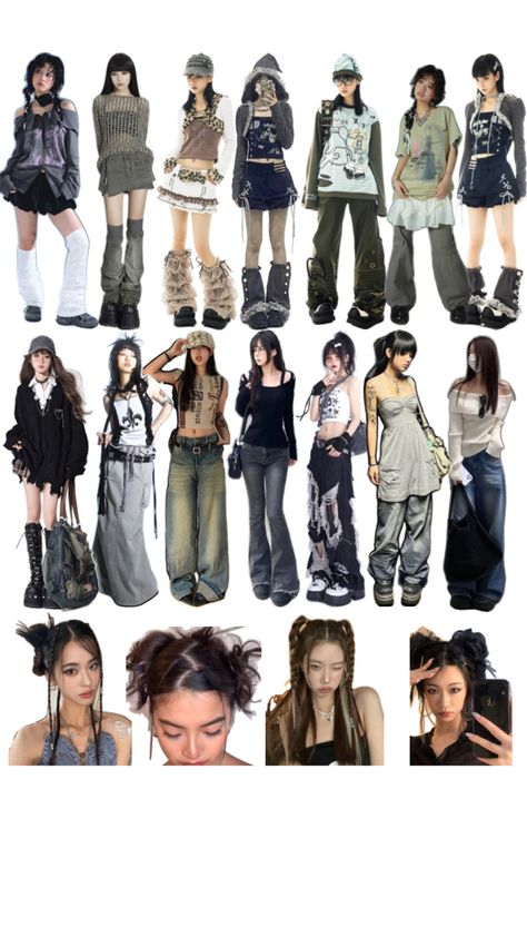 Y2k Chinese, Chinese Street Style, Japanese Y2k, Y2k Hairstyles, Chinese Fashion Street, Outfits Y2k, Simple Fits, Y2k Outfits, Chinese Clothing