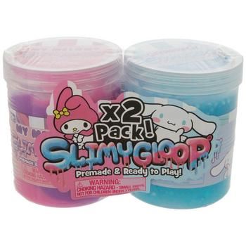 Details: 	 Color: Purple, Pink, Blue & White 	 Net Weight: 7.5 Ounces & 6.3 Ounces 	 Care & Safety: Gluten-Free 	 Age Grade: 3+ 	 Quantity: 2 Prepare for prime slime playtime with this Purple & Blue SlimyGloop Pack. This pack comes with two premade and ready-to-play slimes in the My Melody and Cinnamoroll themes. They're great for sensory play and offer plenty of learning experiences and hands-on fun. Plan for hours of fun slime creations as your kids practice their fine motor skills! My Melody And Cinnamoroll, Melody And Cinnamoroll, Nom Noms Toys, Fun Slime, Colorful Slime, Slime Toy, Kids Toy Shop, Barbie Doll Set, Slime For Kids