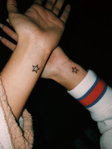 6 Stars Tattoo, Star On Finger Tattoo, Star On Wrist Tattoo, Star Tattoo Matching, Small Star Tattoo Ideas, Preppy Tattoos, Star Tattoo Aesthetic, Wrist Star Tattoo, Star Ankle Tattoo