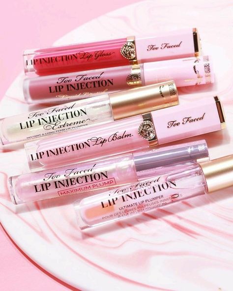 2 Faced Lip Injection, Lip Injections Too Faced, Lip Gloss Collection Aesthetic, Extreme Lip Plumper, Lip Plumber, Two Faced Makeup, Makeup Utensils, Skincare Luxury, Too Faced Lip Injection