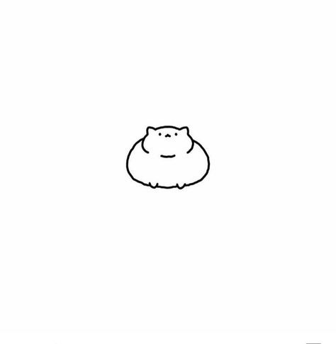 Sleeping Cat Tattoo Simple, Fat Cat Tattoo, Kitty Doodle, Fat Kitty, Mini Doodles, Cute Small Drawings, Mini Doodle, Cat Doodle, Small Drawings