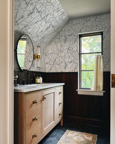 Jean Stoffer on Instagram: "It’s Friday so you know that means! Ep 5 of The Established Home is out today! I just love the bathroom in the Wilcox Carriage House project! Not that the original had any problems. 😳😬😂" The Established Home, Vanity Height, Established Home, Carriage House Apartments, Stoffer Home, Jean Stoffer, Countertop Choices, Cambria Quartz, Primary Bath