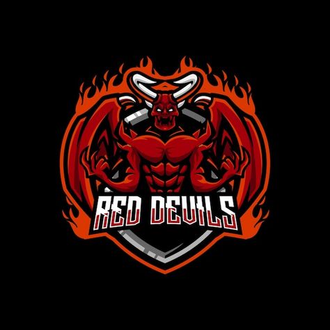 Red devil esport logo | Premium Vector #Freepik #vector #devil-logo #devil-face #esport-mascot #evil-face Devil Logo, Skull Game, Evil Face, Devil Face, Angry Animals, Warrior Logo, Esports Logo, Scary Monsters, Scary Faces