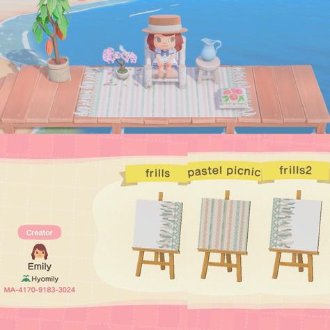 ACNH DESIGNS on Twitter: "Picnic Blankets 🧺 #acnh #ACNHDesigns #acnhpatterns #acnhcodes #acnhinspo #AnimalCrossingNewHorizons… " Animal Crossing Pier Design, Acnh Picnic Blanket Code, Acnh Blanket Design Code, Acnh Picnic Blanket, Acnh Picnic Blanket Pattern, Blanket Acnh, Motif Animal Crossing, Animal Crossing Path, Animal Crossing Custom Design