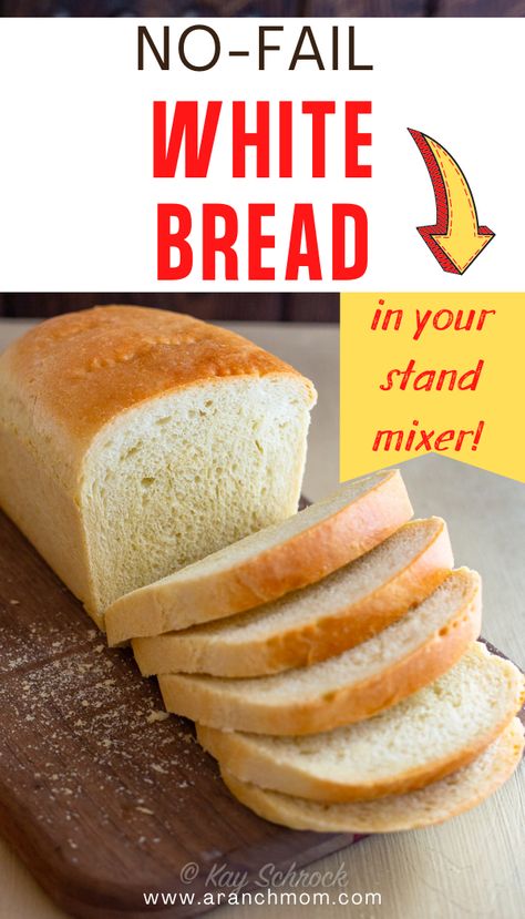 Best Kitchenaid Bread Recipe, Homemade Bread Kitchenaid, Easy Kitchenaid Mixer Bread, Bread Recipes For Kitchenaid Mixer, Bread Recipes With Stand Mixer, Mixer Bread Recipes Kitchenaid, Bread Recipes Homemade Kitchenaid, Stand Mixer Sandwich Bread, Yeast Bread Recipes Kitchenaid