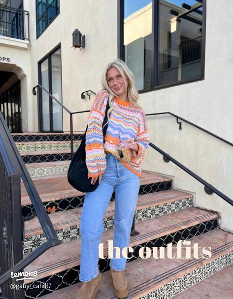 Natalie Zacek Fall Outfits, Cute Colorful Fall Outfits, Fall Clothing Inspiration, Preppy Hiking Outfit, First Day Of School Outfit Winter, Fall Class Outfits, Fall Fit Inspo Aesthetic, Destiny Sidwell Outfits, Outfits For England