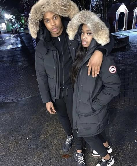 Matching Winter Outfits For Couples, Canada Goose Women, Couple Fits, Bae Goals, Black Men Street Fashion, Cute Couple Outfits, Men Street Fashion, Swag Girl Style, Black Love Couples