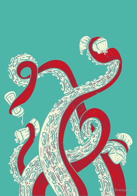 Kraken by bresquilla Kraken Illustration, Illustrated Type, Kraken Logo, Sea Cards, Octopus Illustration, Skateboard Logo, Pretty Backgrounds, Beer Signs, Cleaning Business