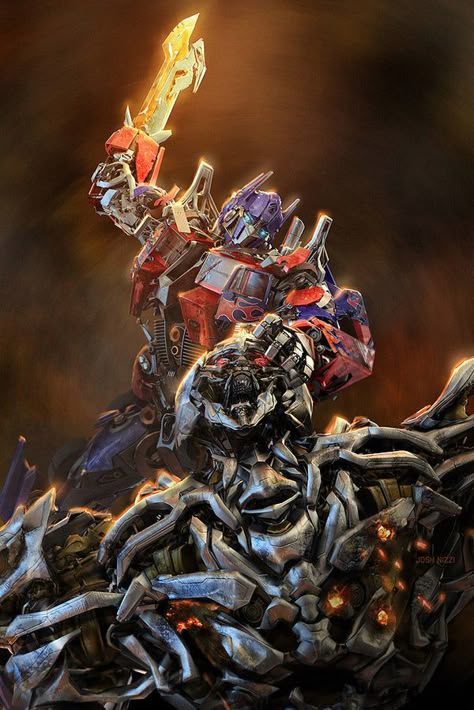 Optimus Prime Vs Megatron, Optimus Prime Wallpaper Transformers, Optimus Prime Wallpaper, Optimus Prime Transformers, Action Scene, Transformers 4, Revenge Of The Fallen, Movie Artwork, Michael Bay