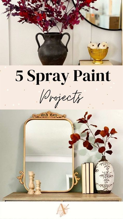 Upcycled Decor, Spray Paint Furniture, Spray Paint Projects, Painted Night Stands, Spray Paint Colors, Painted Picture Frames, Upcycling Diy, Decor Lights, Picture Frame Decor