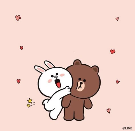 Line Friends Cony, Line Cony, Line Cartoon, Square Artwork, Brown And Cony, Cute Card Ideas, Cony Brown, Brown And Friends, Milk And Mocha