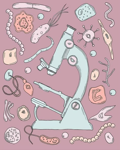 Biotechnology Art, Microscope Art, Microbiology Lab, Under The Microscope, Medical Wallpaper, Science Stickers, Biology Art, Medical Laboratory Science, Biomedical Science