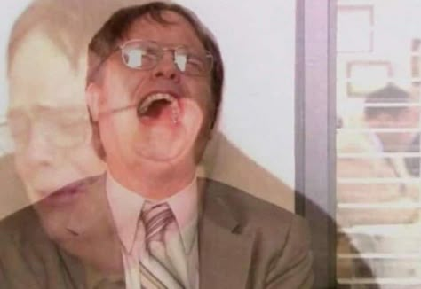 The Office Jim, The Office Dwight, The Office Stickers, The Office Show, Laugh Meme, Office Memes, Office Quotes, Laughing And Crying, Reaction Face