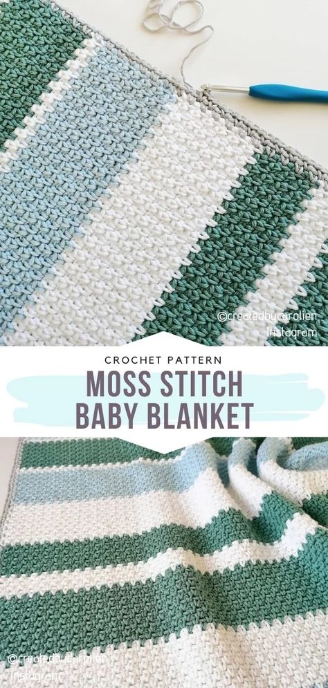 Moss Stitch Baby Blankets with Free Crochet Patterns Easy Crochet Babyblankets, Crochet Blanket One Color Pattern, Best Crochet Stitch For Baby Blanket, One Color Baby Blanket Crochet, Crochet Seed Stitch Blanket, Crochet Blanket Afghan Pattern Free, Boy Crochet Baby Blanket, Boys Crochet Blanket, Two Color Crochet Blanket