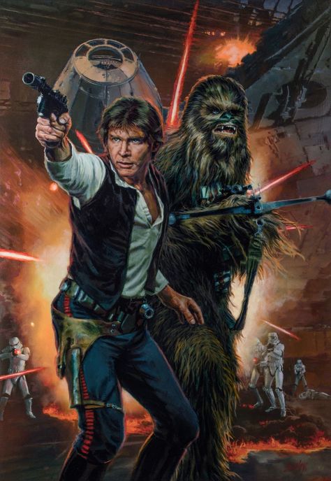 Chewbacca Wallpaper, Star Wars Canvas Art, Han Solo And Chewbacca, Star Wars Painting, Star Wars Background, Star Wars Han Solo, Star Wars 1977, Star Wars Tattoo, Star Wars Wallpaper