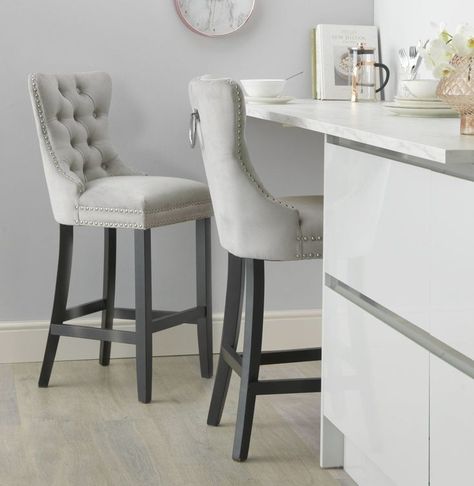 Breakfast Bar Stools With Backs, Comfortable Bar Stools Kitchen Island, Gray Bar Stools, Clapham House, Kitchen Bar Stools With Backs, Hampton Furniture, Island Bar Stools, Bar Chairs Kitchen, Breakfast Bar Chairs